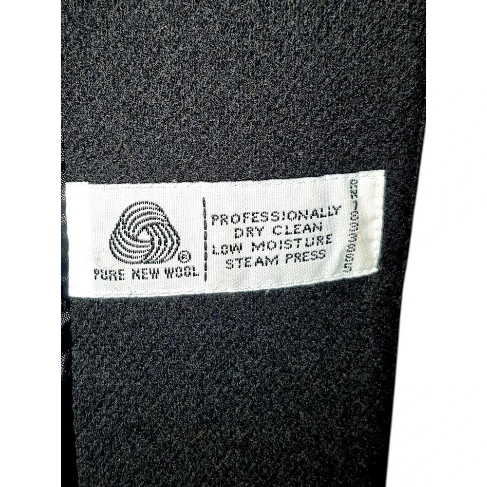 Danielle Paige Blazer Womens 16 Black 100% Wool Vintage Preppy Academia 1 Button